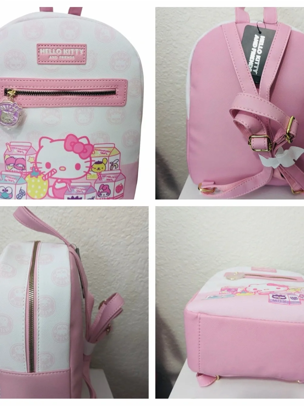Hello Kitty Strawberry Milk Sanrio Bioworld Mini Backpack NWT